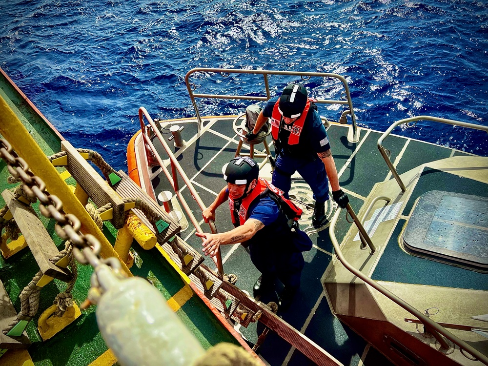 U.S. Coast Guard conducts routine security boarding on tank vessel off Guam