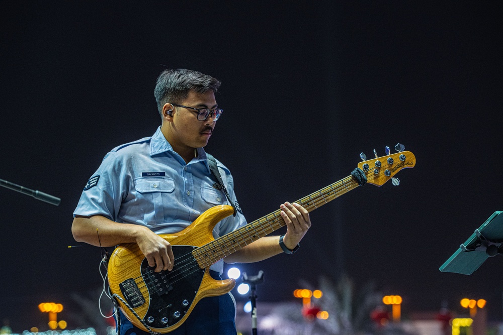 The AFCENT Band performs at the Sheikh Zayed Festival
