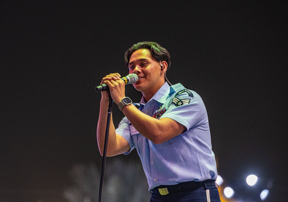 The AFCENT Band performs at the Sheikh Zayed Festival