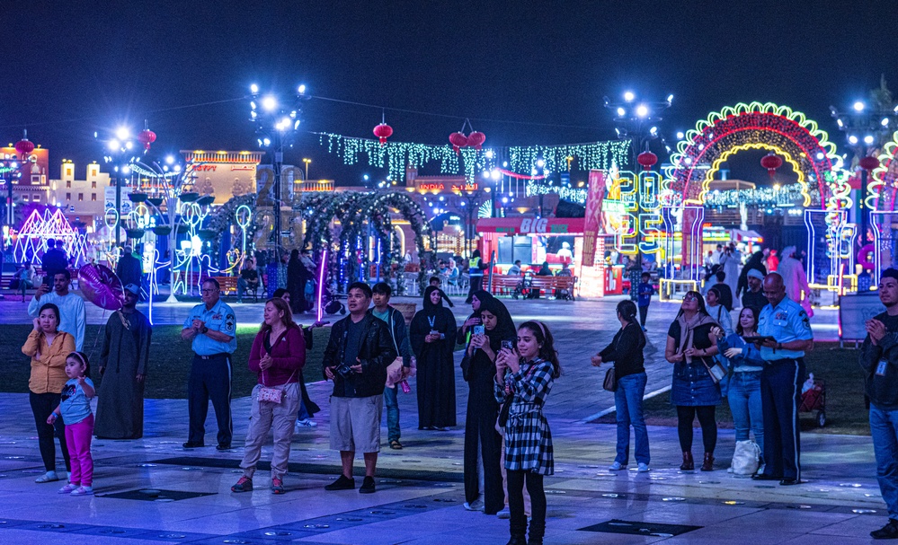 The AFCENT Band performs at the Sheikh Zayed Festival