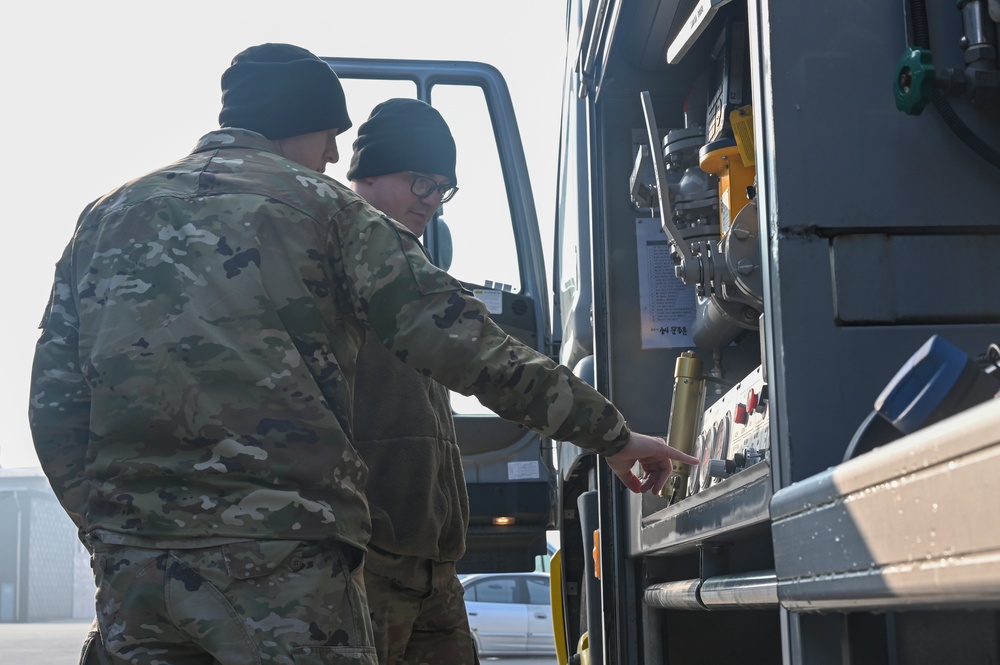 8th LRS POL flight tours new aircraft refueling unit