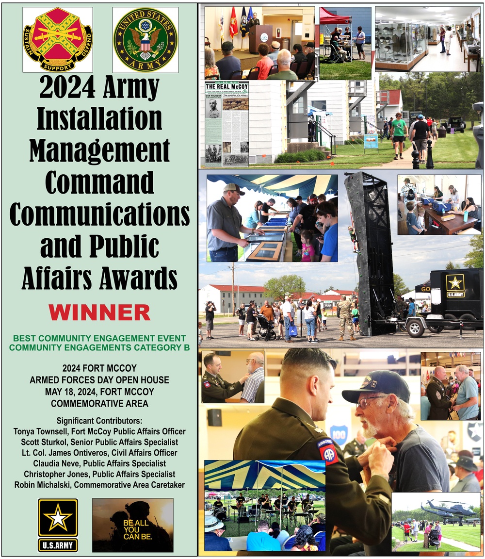 Fort McCoy communicators earn awards in 2024 IMCOM Communications-Public Awards competition