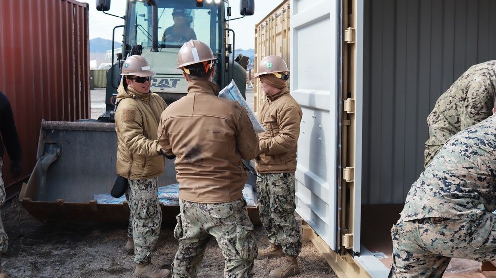 NMCB-3 ADR Concrete Pad with MWSS-171 and H&amp;HS Seabees at MCAS Iwakuni