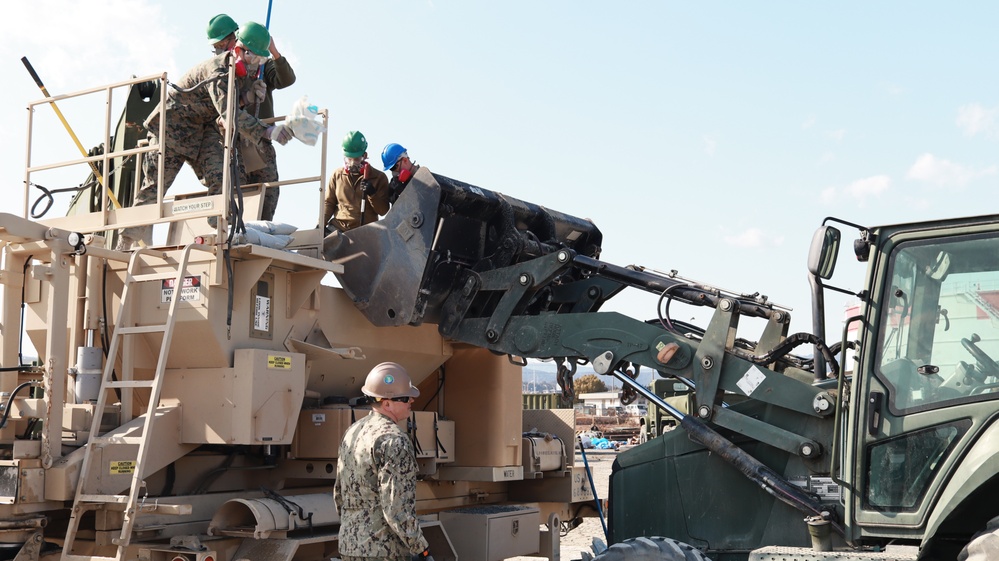 NMCB-3 ADR Concrete Pad with MWSS-171 and H&amp;HS Seabees at MCAS Iwakuni