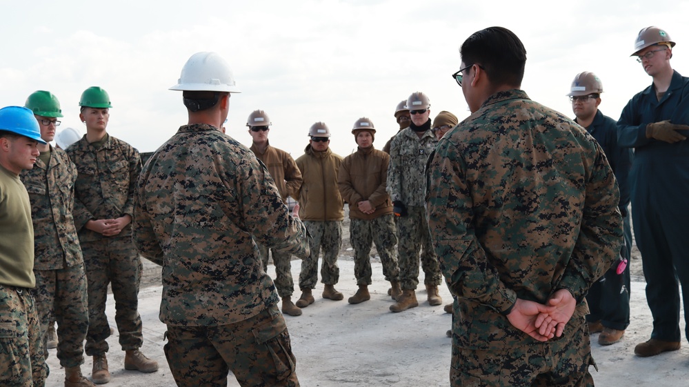 NMCB-3 ADR Concrete Pad with MWSS-171 and H&amp;HS Seabees at MCAS Iwakuni