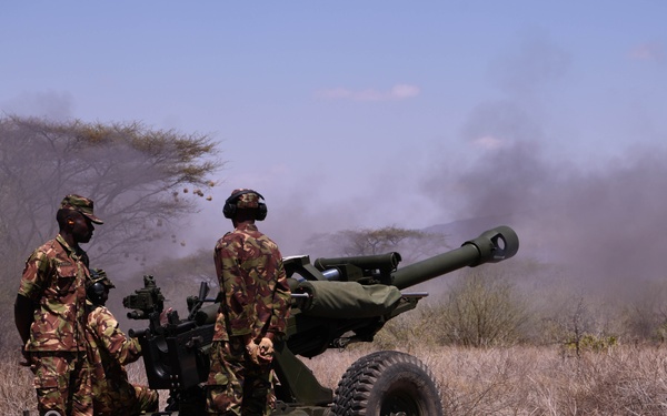 US, KDF control aircraft during an air ground integration display at Justified Accord