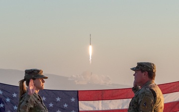 Master Sgt. Reenlists During Rocket Launch