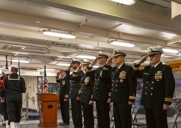 USS Gerald R. Ford (CVN 78) holds Destroyer Squadron 2 change of command ceremony