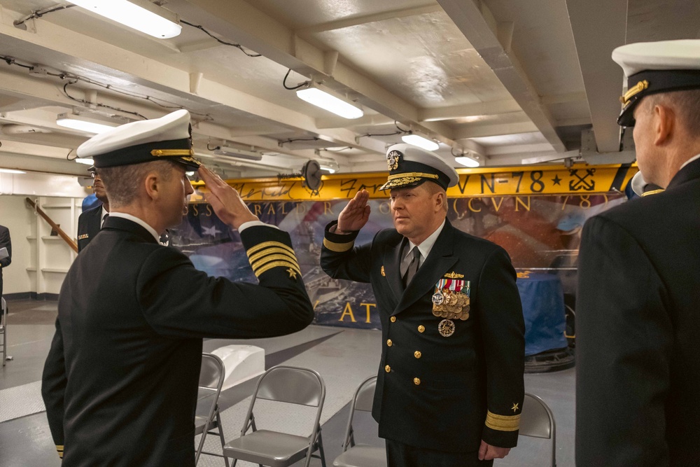 USS Gerald R. Ford (CVN 78) holds Destroyer Squadron 2 change of command ceremony