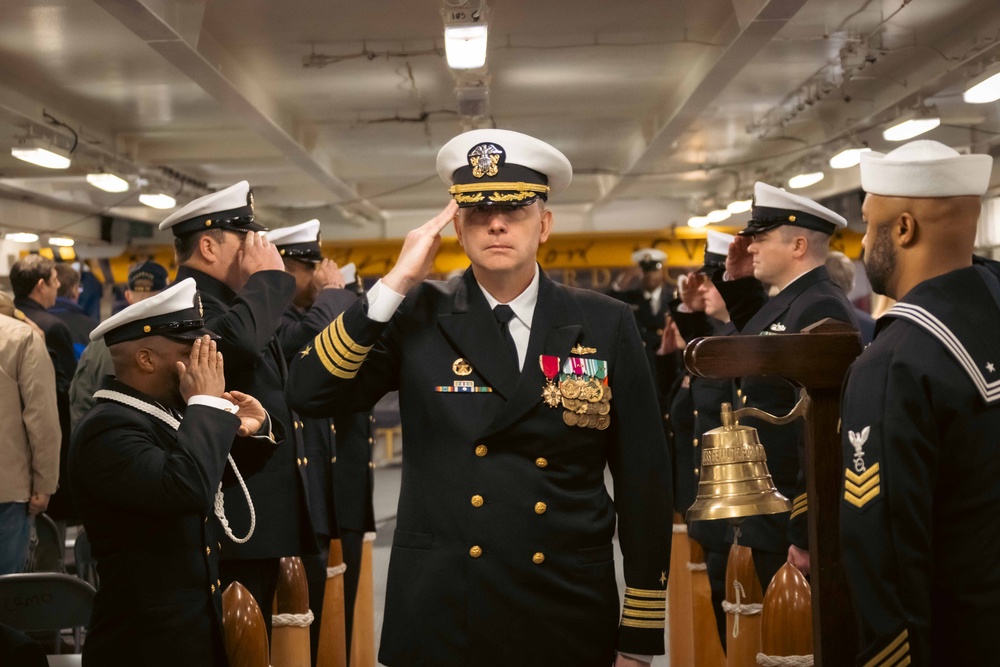 USS Gerald R. Ford (CVN 78) holds Destroyer Squadron 2 change of command ceremony