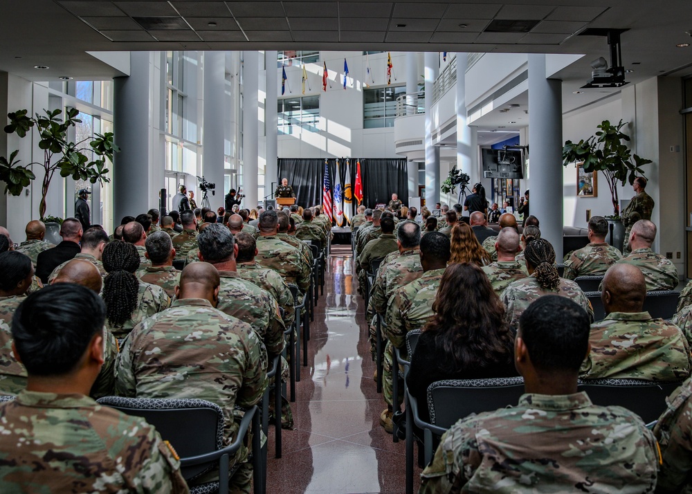Command Sgt. Maj. James (Brian) Kendrick officially becomes the 14th Command Sergeant Major of the Army National Guard