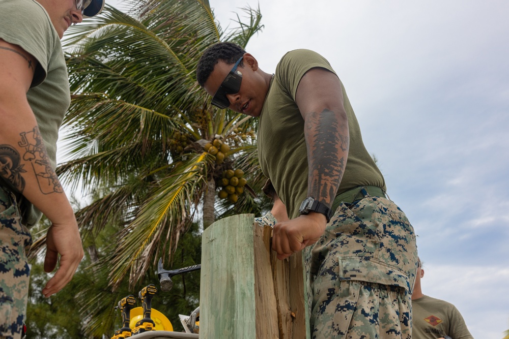 U.S. Marines with MWSS-272 undertake construction projects in the Bahamas