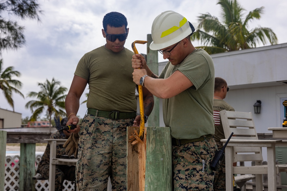 U.S. Marines with MWSS-272 undertake construction projects in the Bahamas