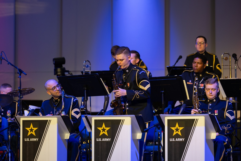 Dr. Marc Dickman performs with The U.S. Army Blues