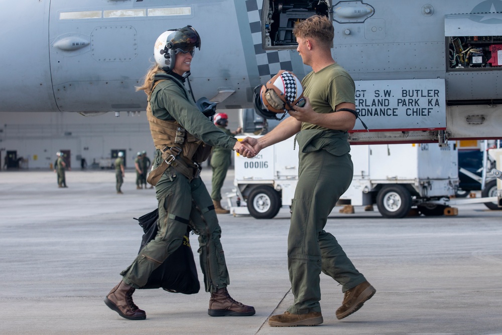 Marine Hornets take off for the last time during Cope North 25