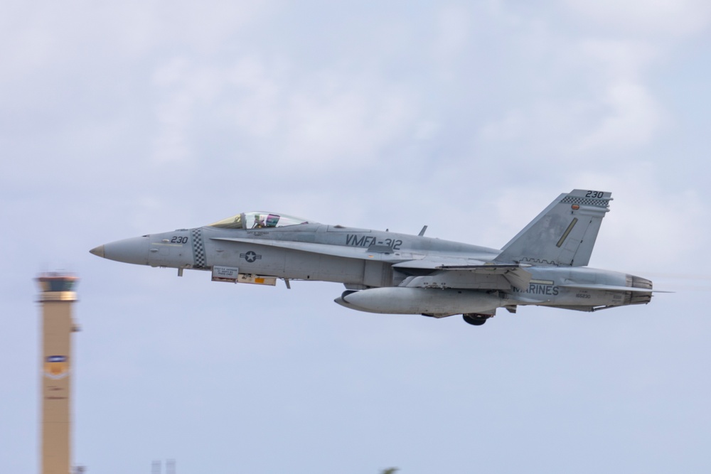 Marine Hornets take off for the last time during Cope North 25