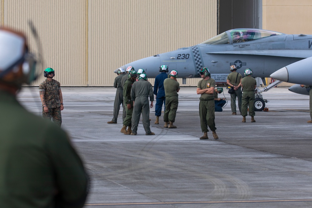 Marine Hornets take off for the last time during Cope North 25