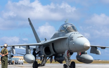 Marine Hornets take off for the last time during Cope North 25