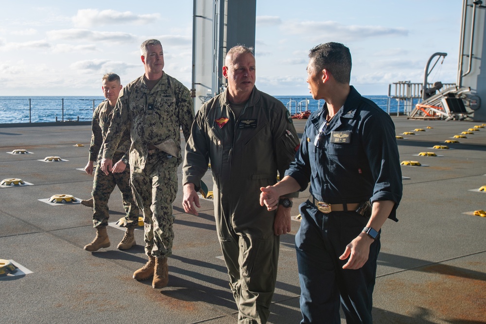 CTF 76, 1st MAW visit USS John L. Canley (ESB 6)