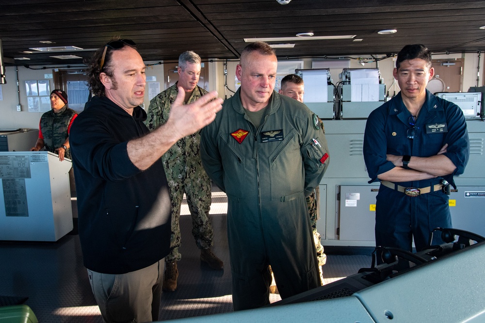 CTF 76, 1st MAW visit USS John L. Canley (ESB 6)