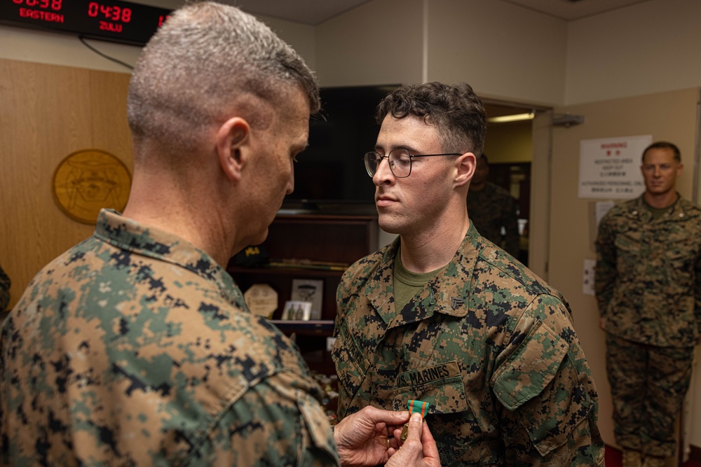 Brig. Gen. Collins Awards 3rd MLG Marines and NCOs of the Quarter and Year