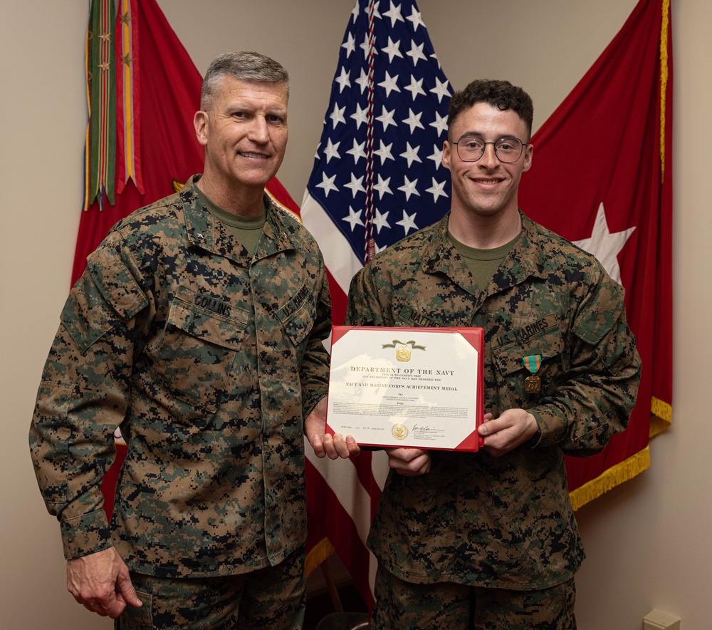 Brig. Gen. Collins Awards 3rd MLG Marines and NCOs of the Quarter and Year