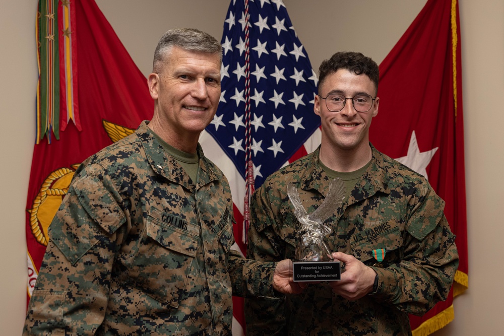 Brig. Gen. Collins Awards 3rd MLG Marines and NCOs of the Quarter and Year