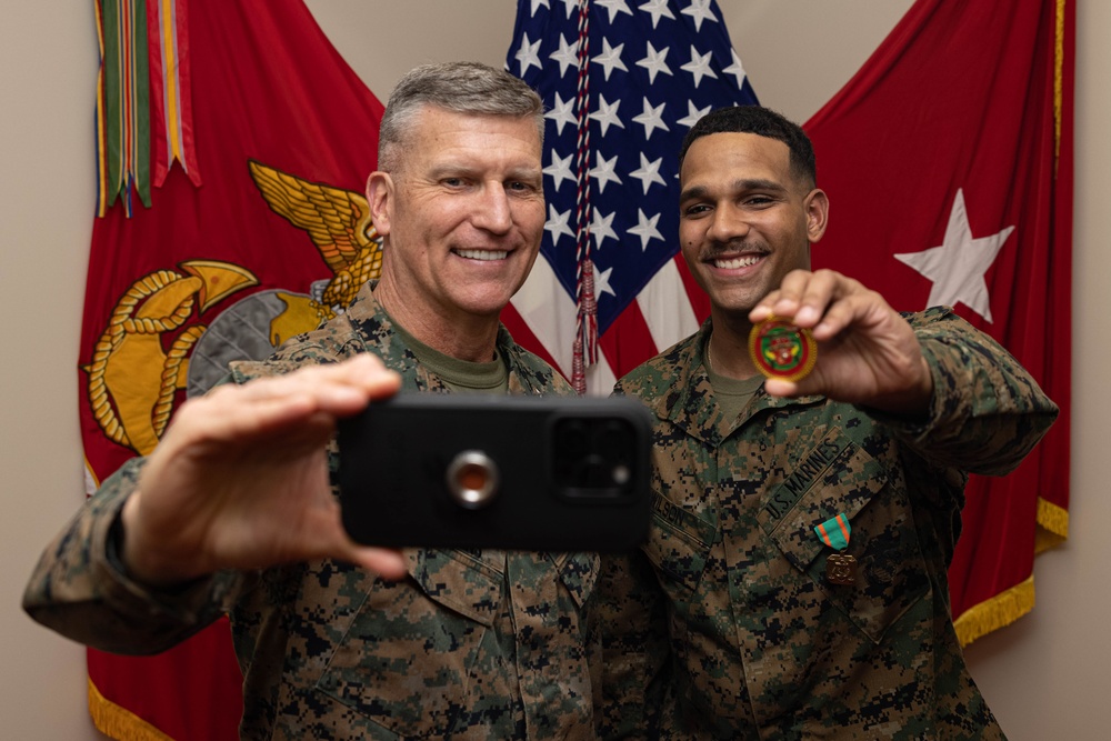 Brig. Gen. Collins Awards 3rd MLG Marines and NCOs of the Quarter and Year