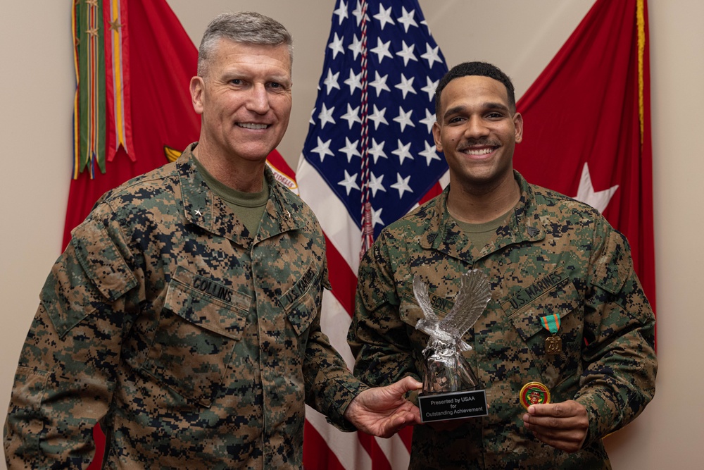 Brig. Gen. Collins Awards 3rd MLG Marines and NCOs of the Quarter and Year