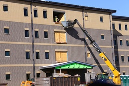 February 2025 barracks construction operations for South Barracks Project at Fort McCoy