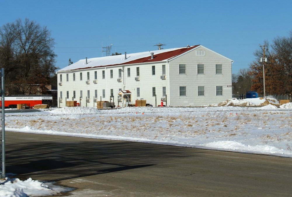 Contractors prepare third World War II-era barracks for relocation at Fort McCoy