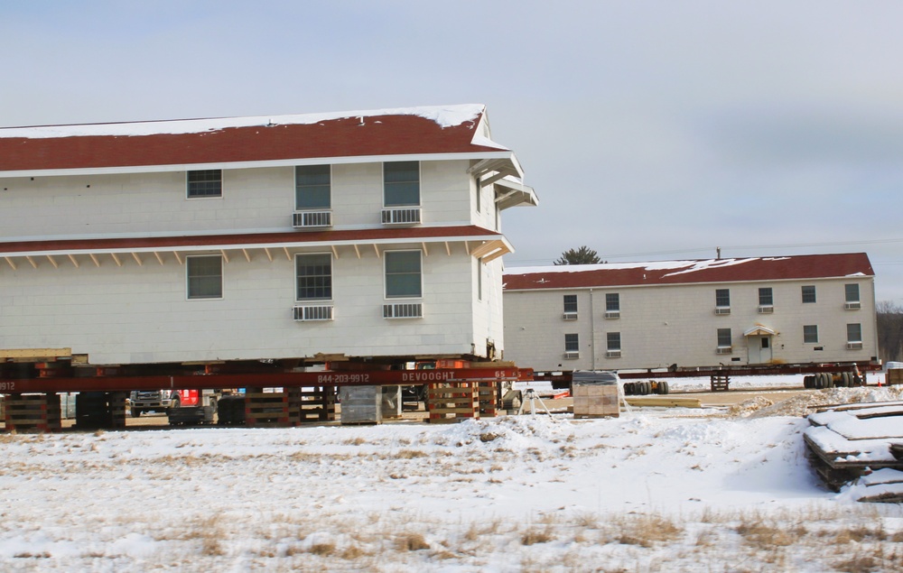 Relocation of World War II-era barracks at Fort McCoy