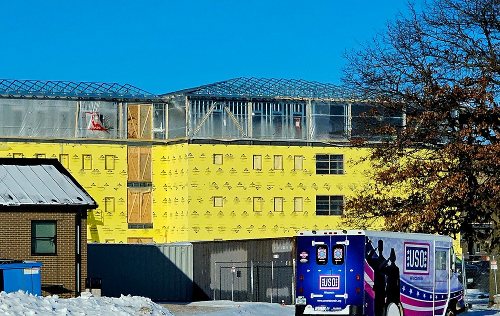 Fort McCoy’s East Barracks Project more than 25 percent complete; framing, sheeting continues as March 2025 begins