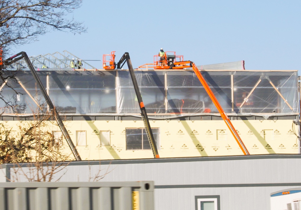 February 2025 barracks construction operations for East Barracks Project at Fort McCoy