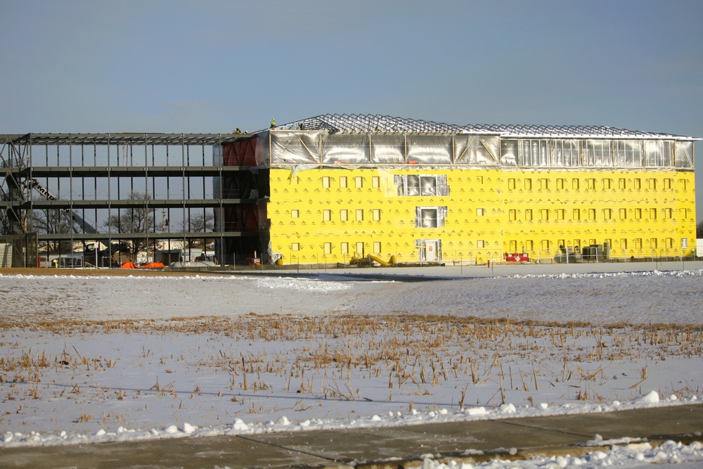 February 2025 barracks construction operations for East Barracks Project at Fort McCoy