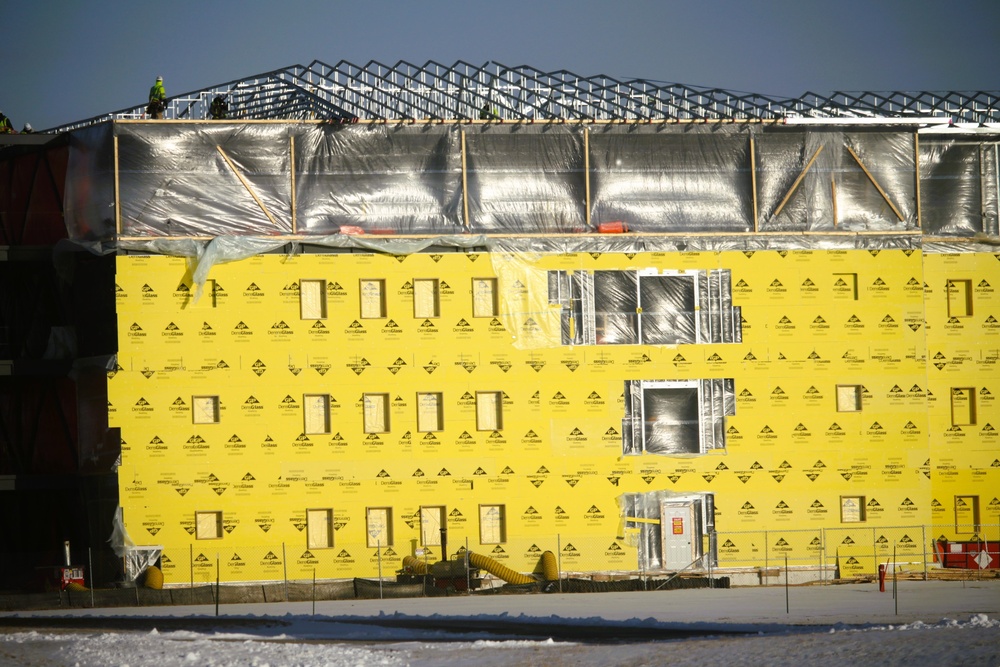 February 2025 barracks construction operations for East Barracks Project at Fort McCoy