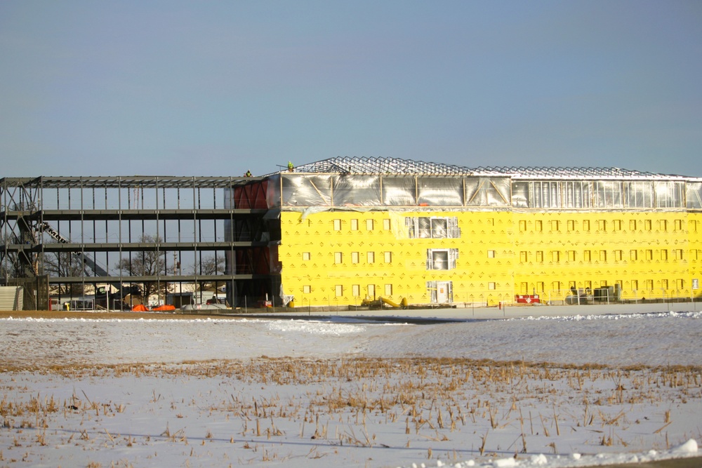 February 2025 barracks construction operations for East Barracks Project at Fort McCoy