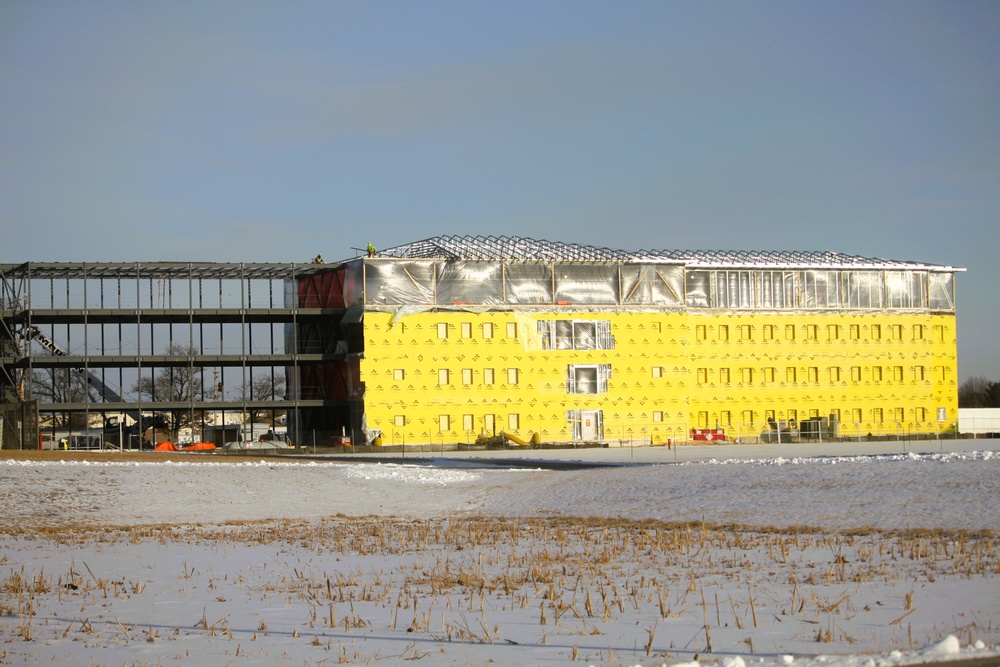 February 2025 barracks construction operations for East Barracks Project at Fort McCoy