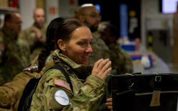 Virginia National Guard Soldiers receive Finnish gear and briefings during Arctic Forge 25