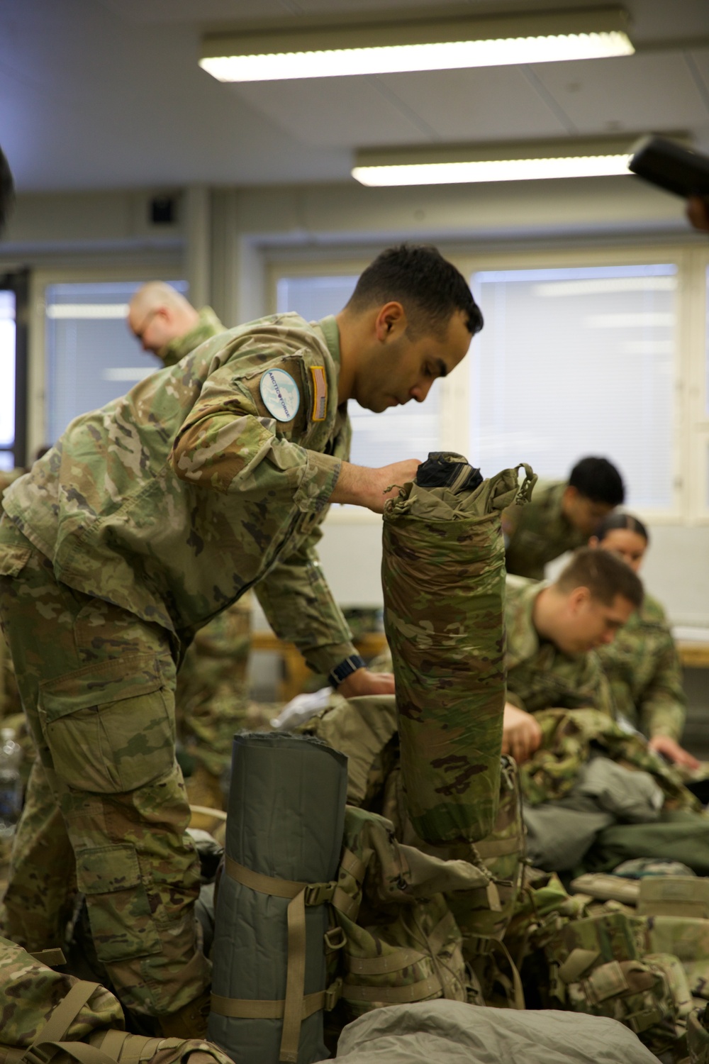 Virginia National Guard Soldiers receive Finnish gear and briefings during Arctic Forge 25