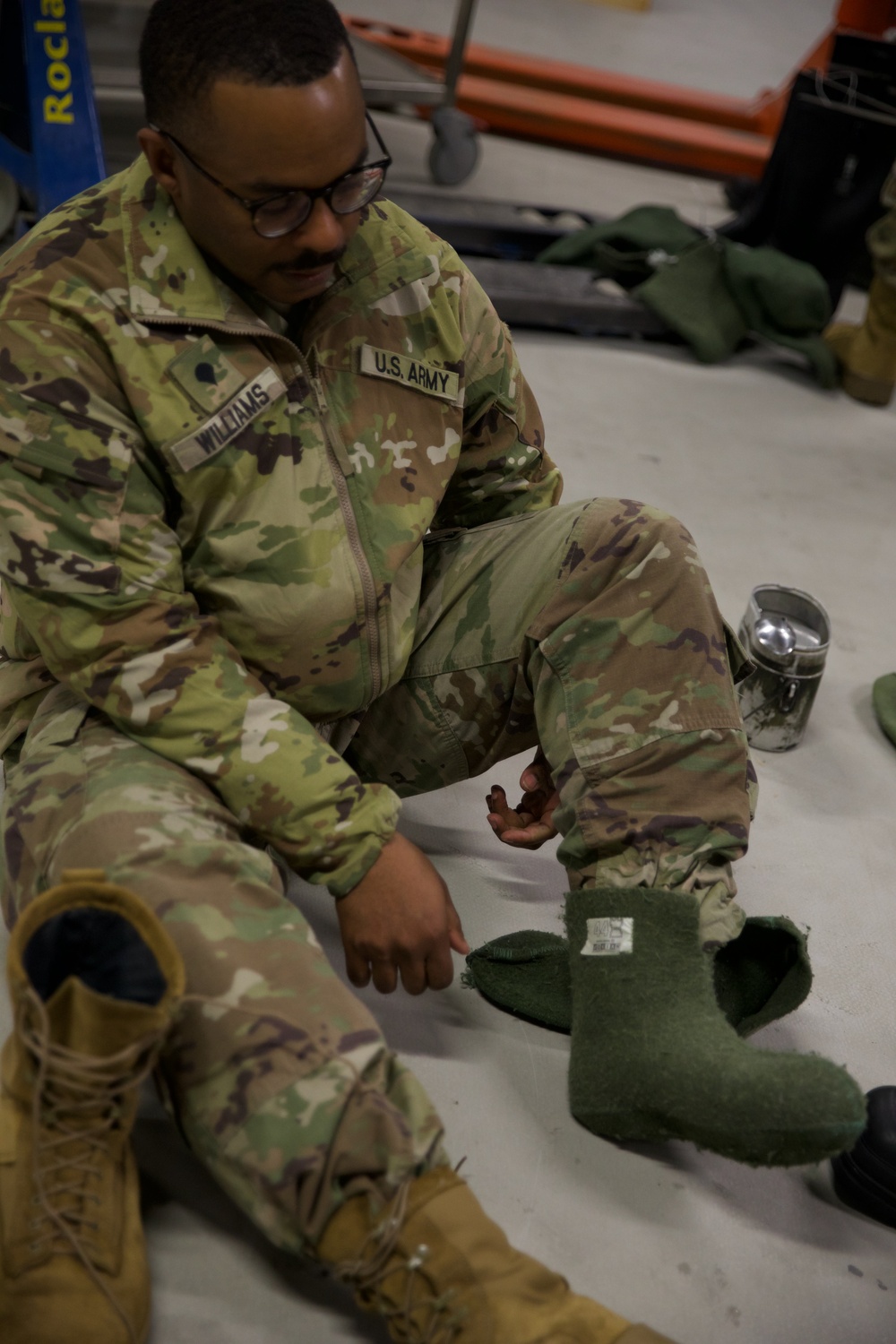 Virginia National Guard Soldiers receive Finnish gear and briefings during Arctic Forge 25