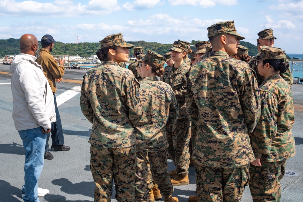 USS America (LHA 6) Hosts Kabusaki High School MCJROTC Cadets