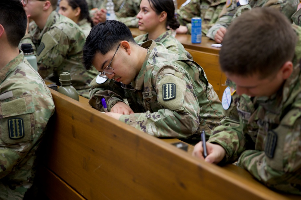 Virginia National Guard Soldiers receive Finnish gear and briefings during Arctic Forge 25