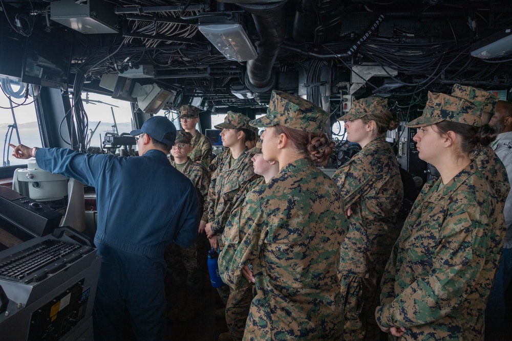 USS America (LHA 6) Hosts Kabusaki High School MCJROTC Cadets