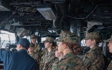 USS America (LHA 6) Hosts Kabusaki High School MCJROTC Cadets