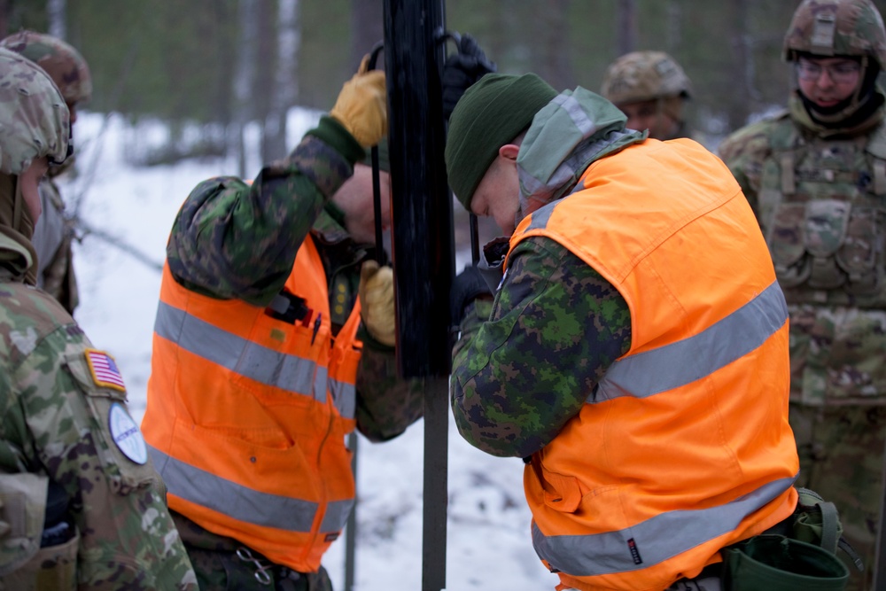 Virginia Army National Guard Engineers construct Anti-Vehicle obstacle during Arctic Forge 25