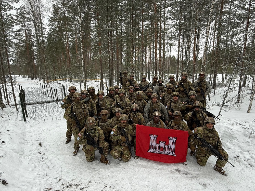 Virginia Army National Guard Engineers construct Anti-Vehicle obstacle during Arctic Forge 25