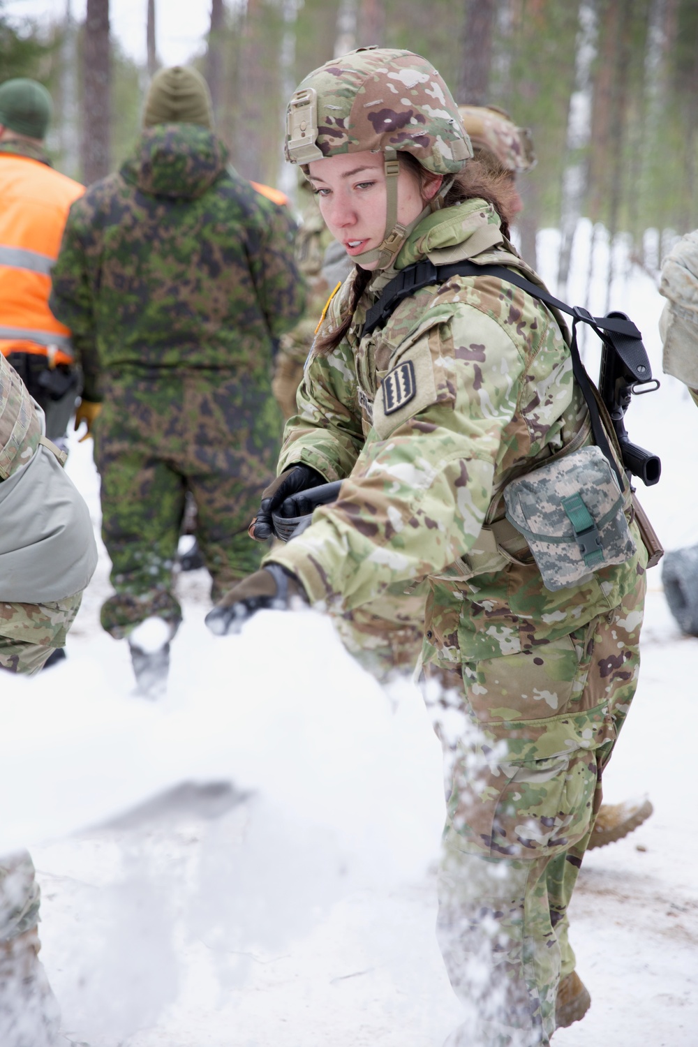 Virginia Army National Guard Engineers construct Anti-Vehicle obstacle during Arctic Forge 25