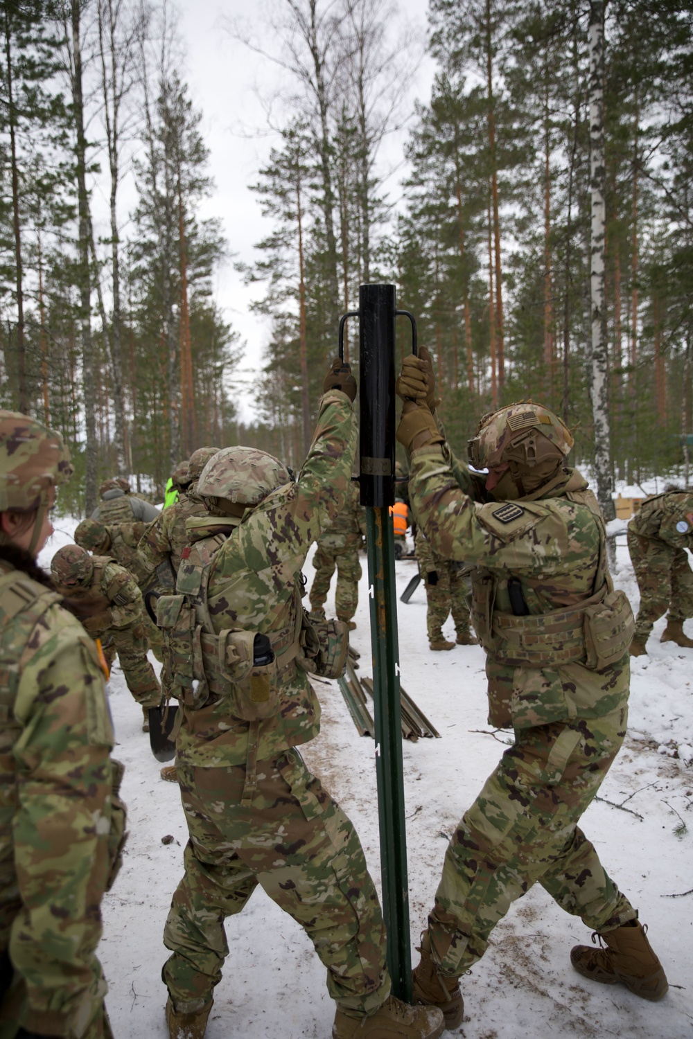 Virginia Army National Guard Engineers construct Anti-Vehicle obstacle during Arctic Forge 25