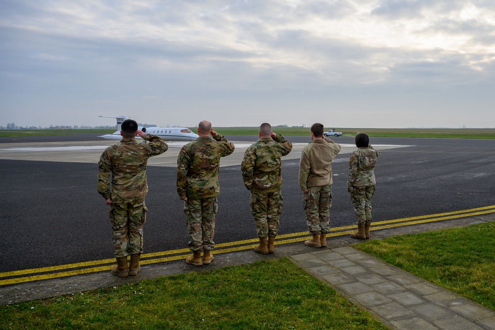 Third Air Force Leadership immersion visit to the 424th Air Base Squadron in Belgium
